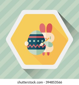 easter bunny flat icon with long shadow,eps10