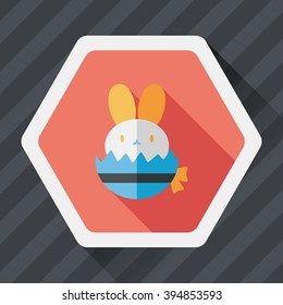 easter bunny flat icon with long shadow,eps10