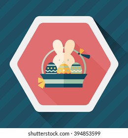 easter bunny flat icon with long shadow,eps10