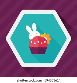 easter bunny flat icon with long shadow,eps10