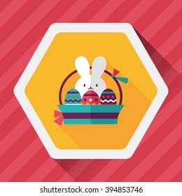 easter bunny flat icon with long shadow,eps10