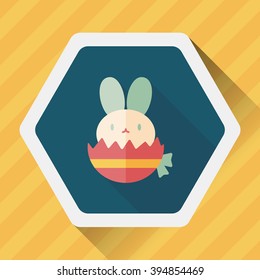 easter bunny flat icon with long shadow,eps10