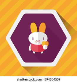 easter bunny flat icon with long shadow,eps10
