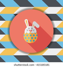 easter bunny flat icon with long shadow,eps10