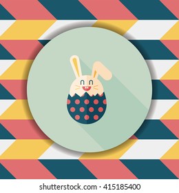 easter bunny flat icon with long shadow,eps10