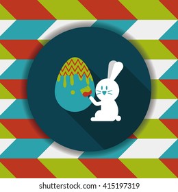 easter bunny flat icon with long shadow,eps10