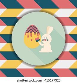 easter bunny flat icon with long shadow,eps10