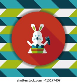 easter bunny flat icon with long shadow,eps10