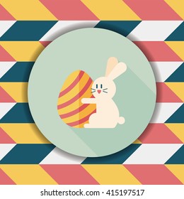 easter bunny flat icon with long shadow,eps10