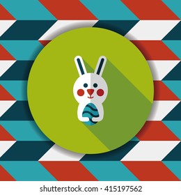 easter bunny flat icon with long shadow,eps10