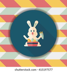 easter bunny flat icon with long shadow,eps10