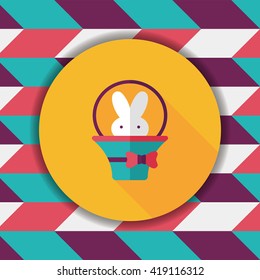 easter bunny flat icon with long shadow,eps10