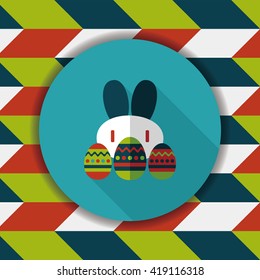 easter bunny flat icon with long shadow,eps10