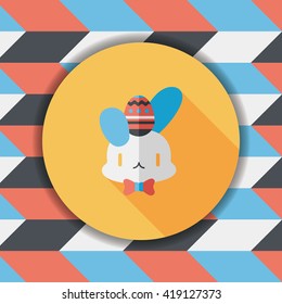 easter bunny flat icon with long shadow,eps10