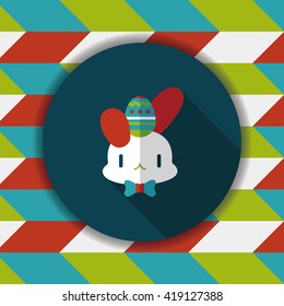 easter bunny flat icon with long shadow,eps10