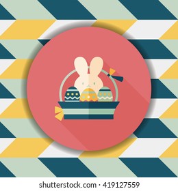 easter bunny flat icon with long shadow,eps10