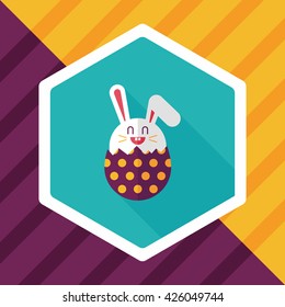 easter bunny flat icon with long shadow,eps10