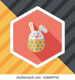 easter bunny flat icon with long shadow,eps10