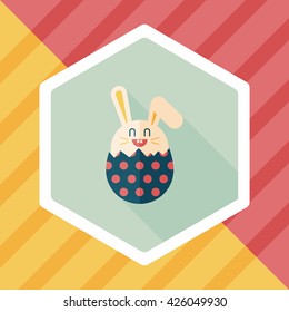 easter bunny flat icon with long shadow,eps10