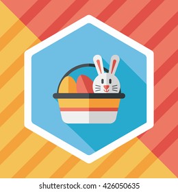 easter bunny flat icon with long shadow,eps10