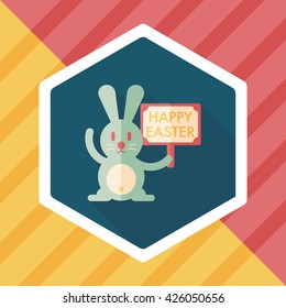 easter bunny flat icon with long shadow,eps10