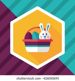 easter bunny flat icon with long shadow,eps10
