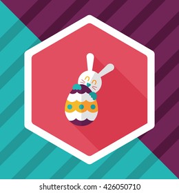 easter bunny flat icon with long shadow,eps10