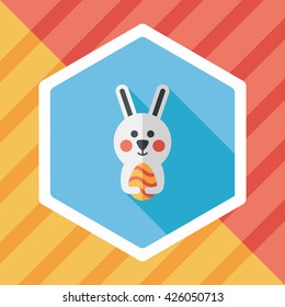 easter bunny flat icon with long shadow,eps10