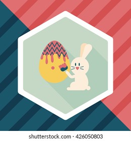 easter bunny flat icon with long shadow,eps10