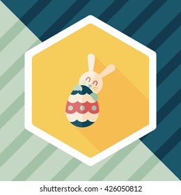 easter bunny flat icon with long shadow,eps10