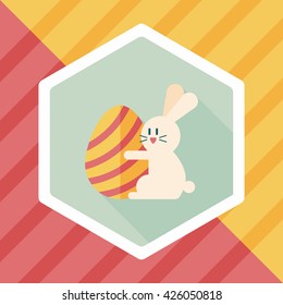 easter bunny flat icon with long shadow,eps10