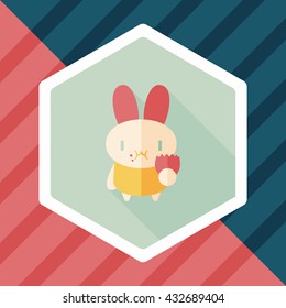 easter bunny flat icon with long shadow,eps10