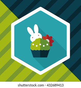 easter bunny flat icon with long shadow,eps10