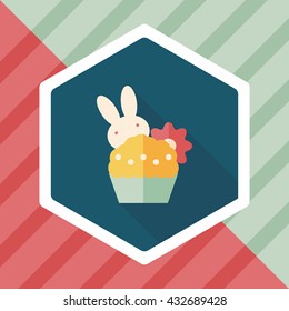 easter bunny flat icon with long shadow,eps10
