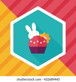 easter bunny flat icon with long shadow,eps10