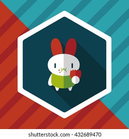 easter bunny flat icon with long shadow,eps10