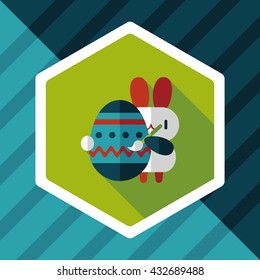 easter bunny flat icon with long shadow,eps10