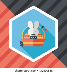 easter bunny flat icon with long shadow,eps10