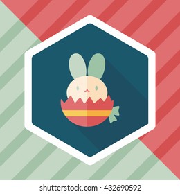 easter bunny flat icon with long shadow,eps10