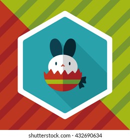 easter bunny flat icon with long shadow,eps10