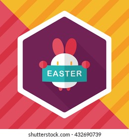 easter bunny flat icon with long shadow,eps10