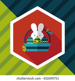 easter bunny flat icon with long shadow,eps10