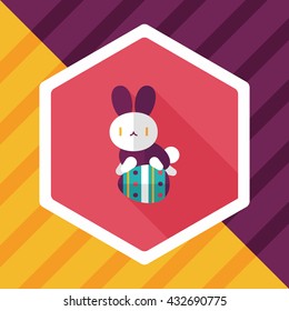 easter bunny flat icon with long shadow,eps10