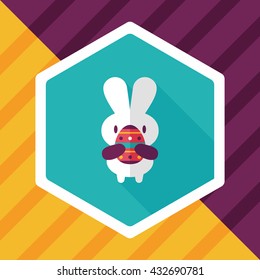easter bunny flat icon with long shadow,eps10