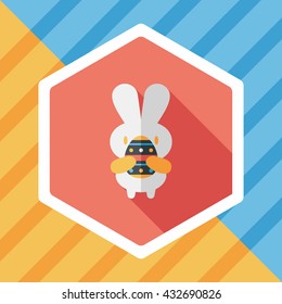 easter bunny flat icon with long shadow,eps10