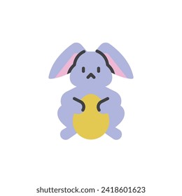 Easter Bunny flat icon, vector sign, colorful pictogram isolated on white. Symbol, logo illustration. Flat style design