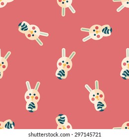 easter bunny flat icon,eps10 seamless pattern background