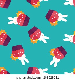 easter bunny flat icon,eps10 seamless pattern background
