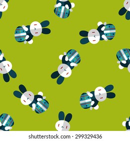 easter bunny flat icon,eps10 seamless pattern background