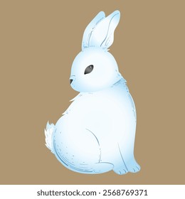 
Easter bunny. Flat style cute isolated on monochrome background. Composition. Vector image. Great for Easter cards.